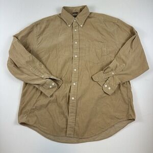 Nautica Corduroy Button Down Shirt Overshirt Tan Mens XL‎ Long Sleeve